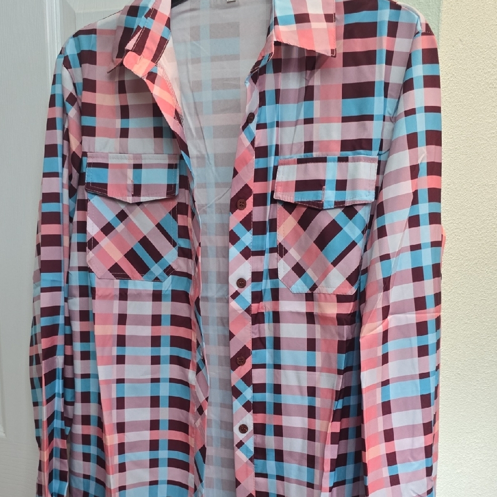 Vibrant Plaid Long Sleeve Shirt